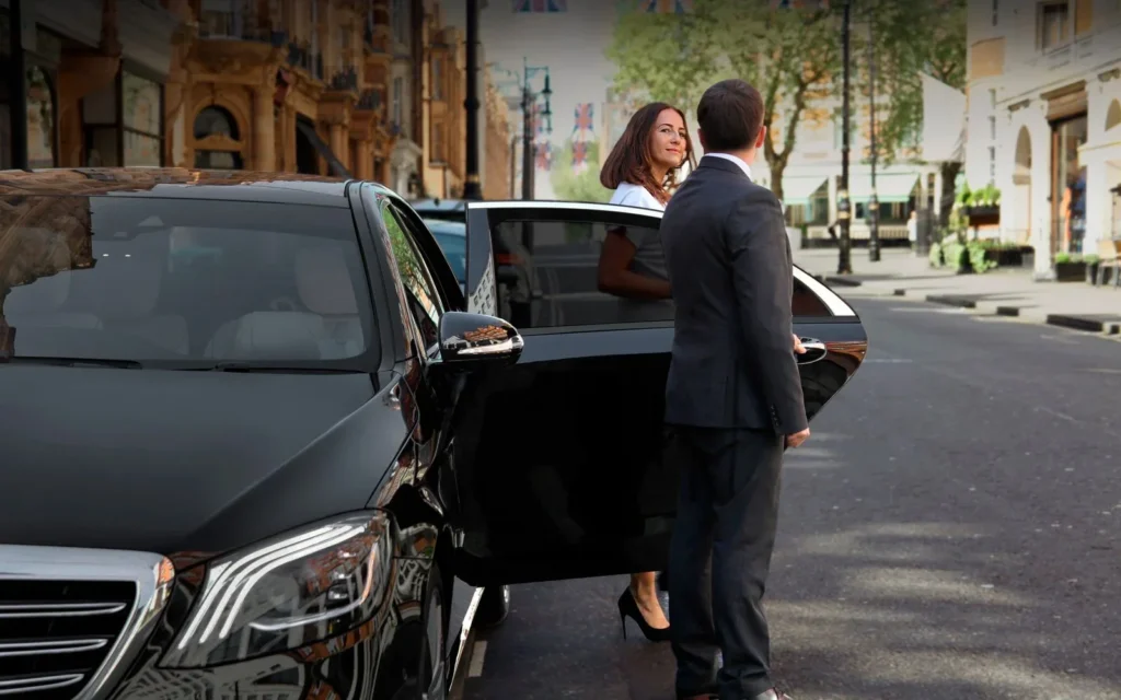 VIP airport car service in New York by Raja Limousine with professional chauffeur and luxury black car