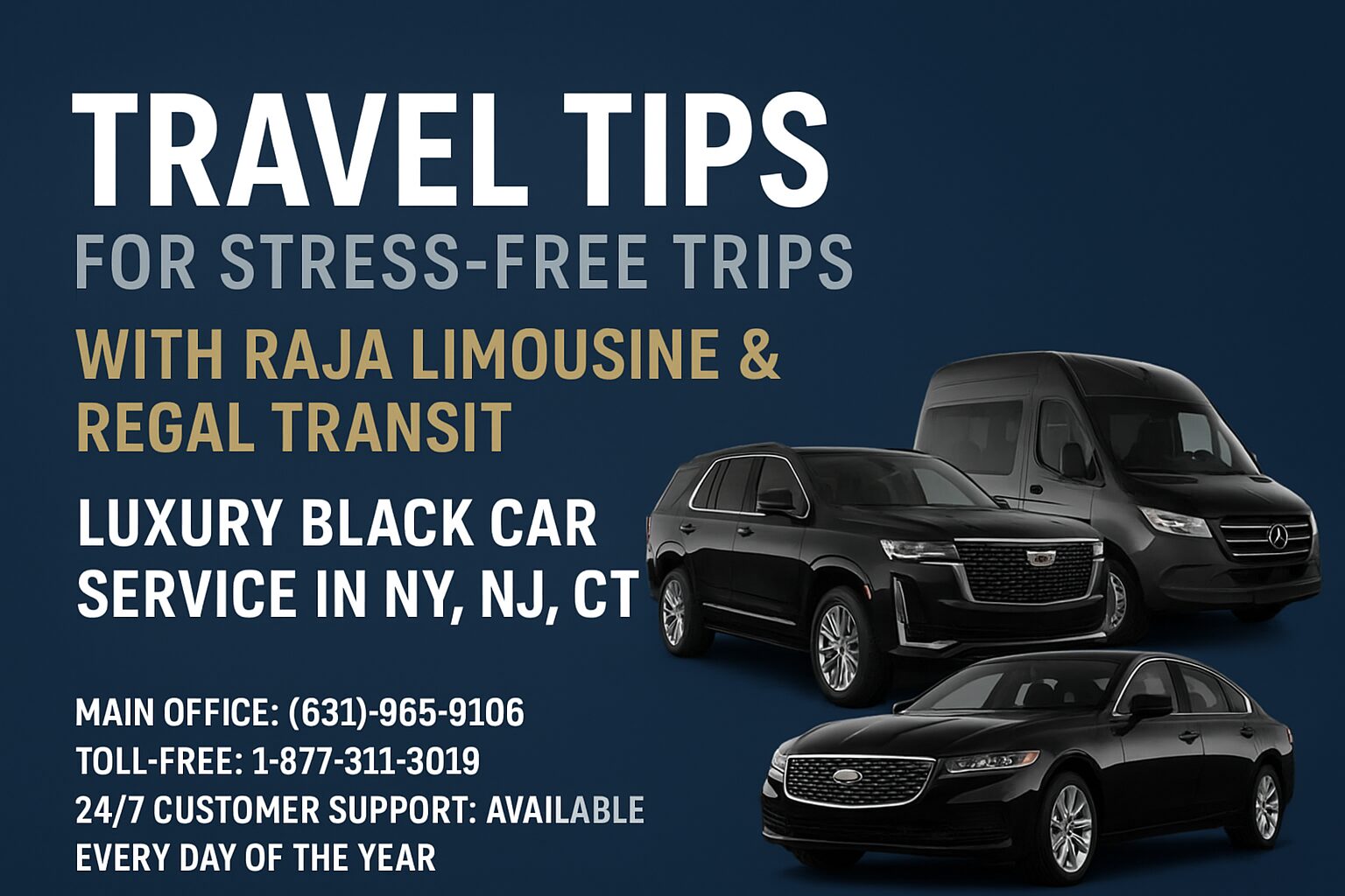 Raja Limousine and Regal Transit luxury black car service in NY, NJ, CT